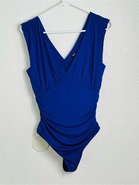 Express Body Contour Compression Bodysuit in Royal Blue Size Medium